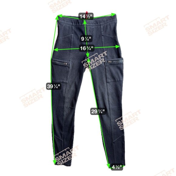 Spanx Black Skinny Pants Size M Zipper Cargo Pocket Perfect‎ Fit Faded Ankle - Picture 2 of 8